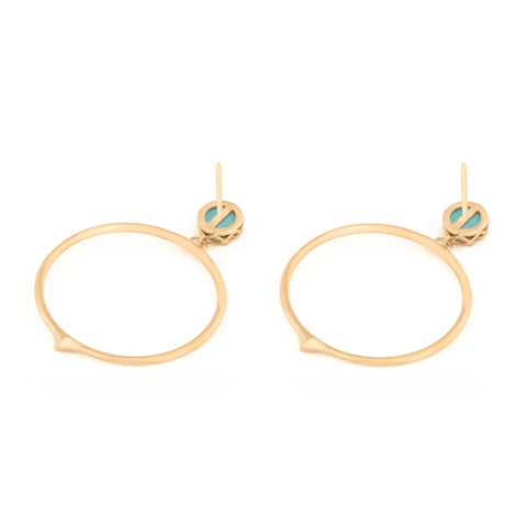 Turquoise Starburst Peak Hoop Earrings