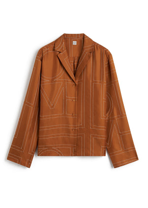 Monogram Silk PJ Top