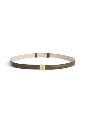 Slide Clasp Lizard-Embossed Belt