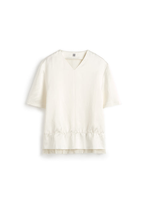 V Neck Satin Pullover Top