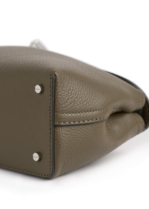 T-Lock Grained Leather Clutch