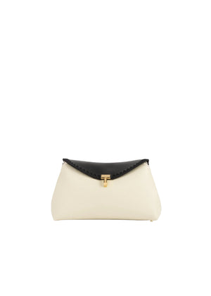 T-Lock Embroidered Leather Clutch