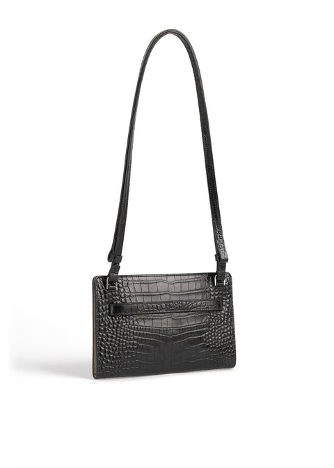 Belted Croco-Embossed Crossbody
