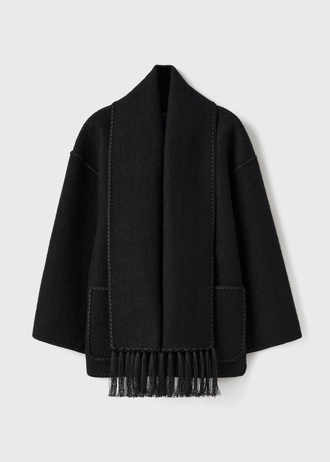 Embroidered Scarf Jacket