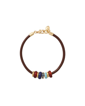 The Leather Slider Stone Bracelet