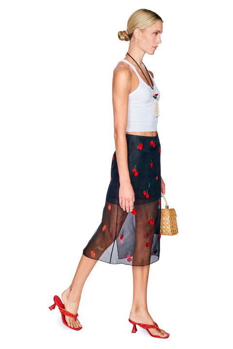 Cherry Embroidery Skirt