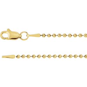 Gold Bead Chain 1.5mm 14K
