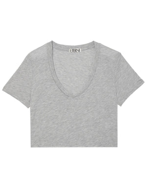 Cropped V-Neck T-Shirt
