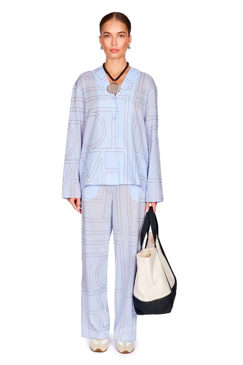 Monogram Cotton-Blend PJ Top