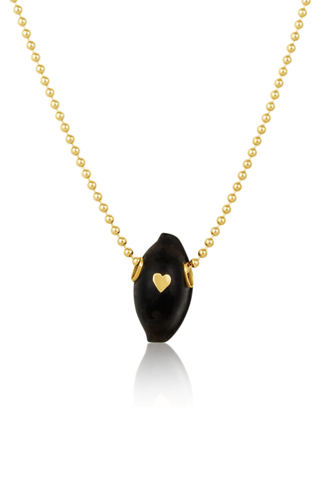 Carved Ebony Cowrie Shell