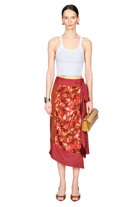Desert Flower Draped Wrap Skirt