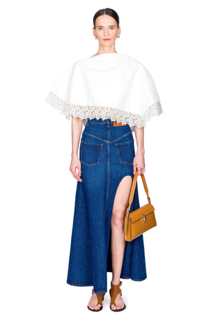 Flared Back To Front Skirt Ankle Length With Cutout