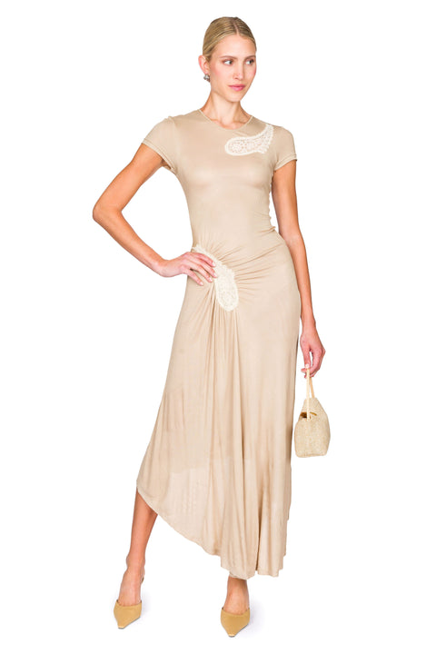 Sheer Lace Rib Tee Dress