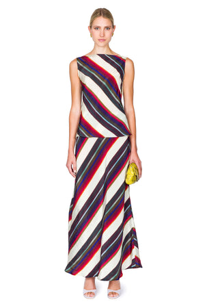 Morris Stripe Bias Midi Skirt