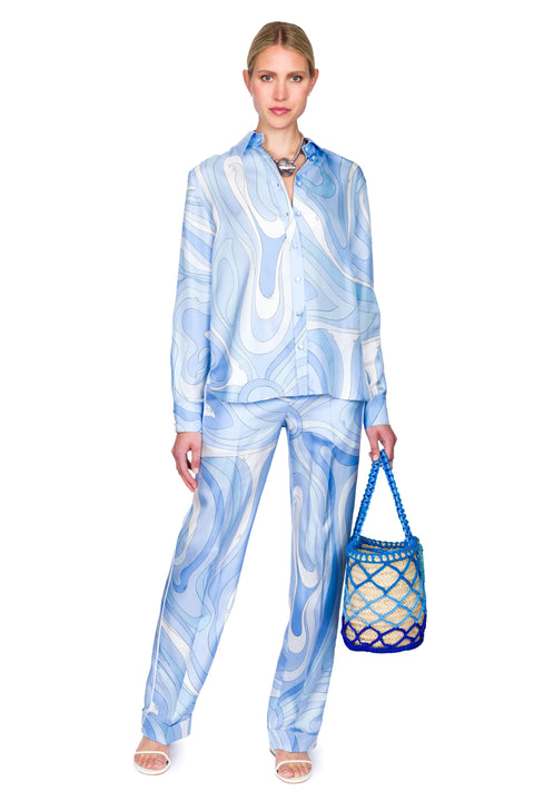 Marmo Print Silk Shirt