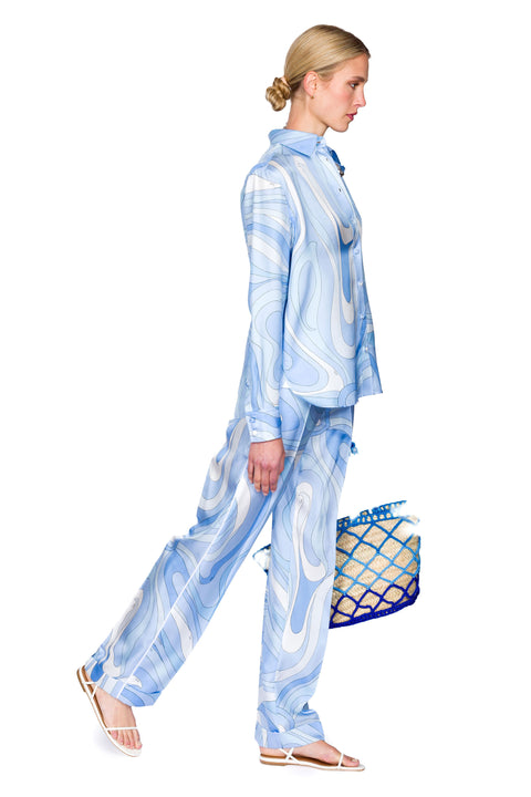 Marmo Print Silk Shirt