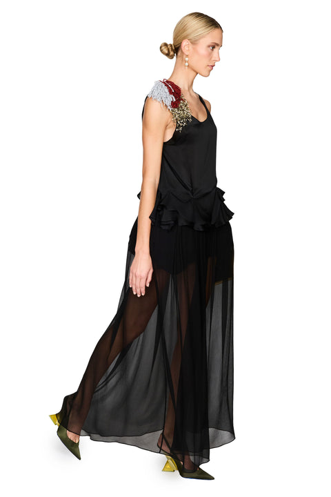 Chiffon Peplum Skirt