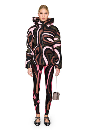 Marmo Print Nylon Down Jacket