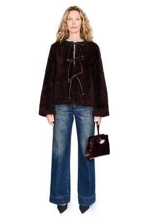 Annie Shearling Long Sleeve Coat