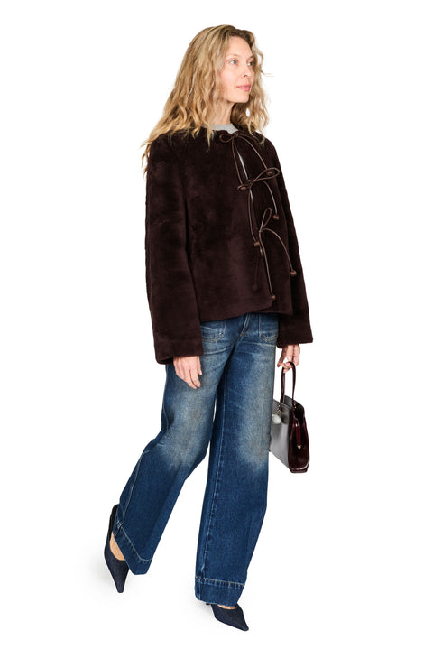Annie Shearling Long Sleeve Coat