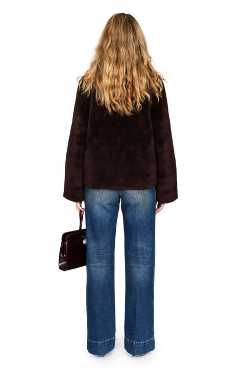 Annie Shearling Long Sleeve Coat