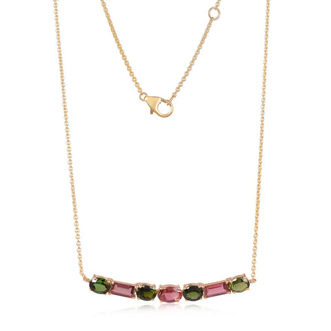 Petal Bar Necklace Tourmaline