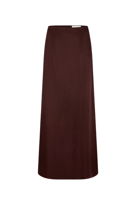 Long brown skirt on a white background