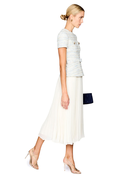 Boucle Chiffon Midi Dress
