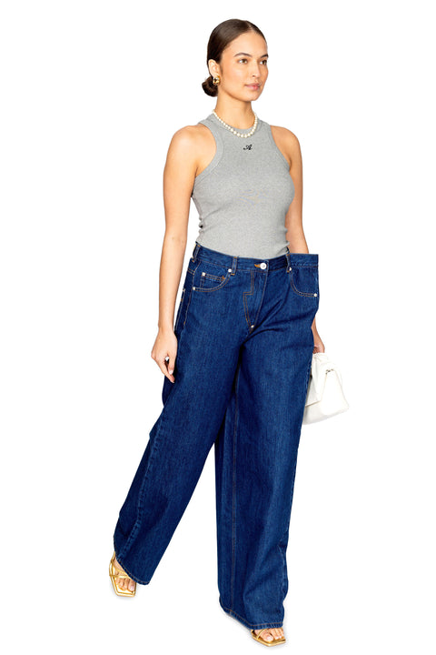 Blue Side Folded Jeans