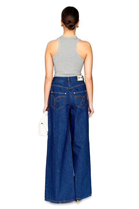 Blue Side Folded Jeans