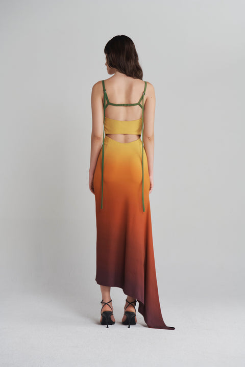 Ombre Back Cut Out Dress