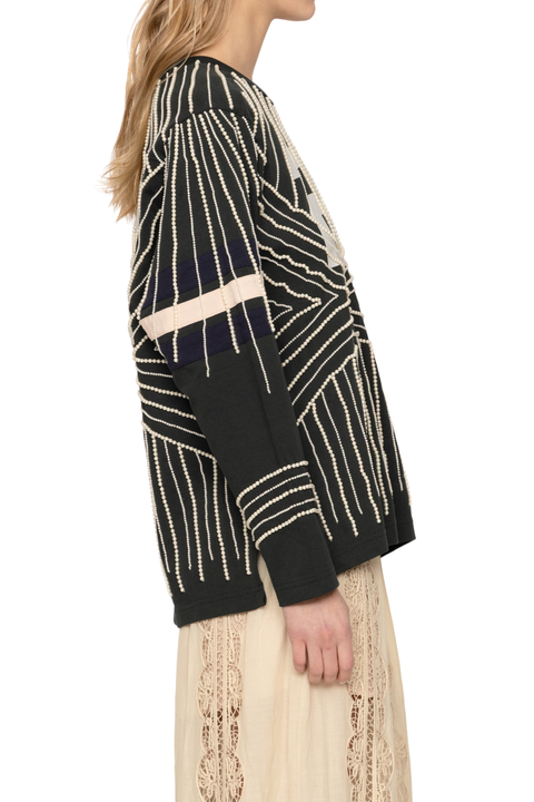 Quinn Embellished Beaded Long Sleeve T-Shirt