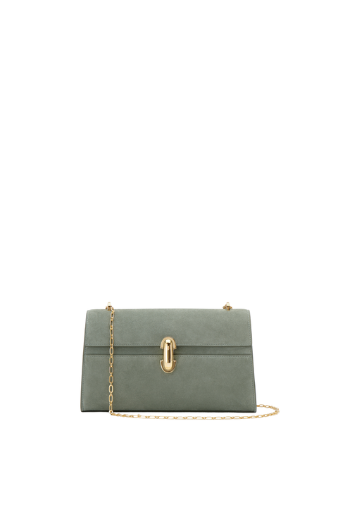 Chain Symmetry Pochette In Suede