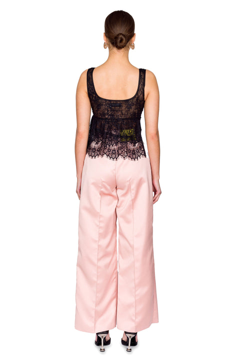 Duchesse Satin Wide Leg Trousers