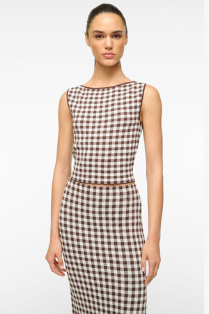 Montgomery Top Dark Chocolate Gingham