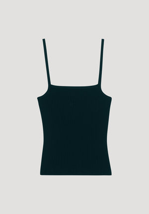Ghost image of the black rib knit tank top.