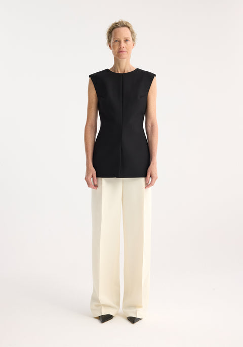 Sculptural Open Back Top