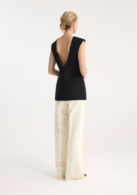 Sculptural Open Back Top