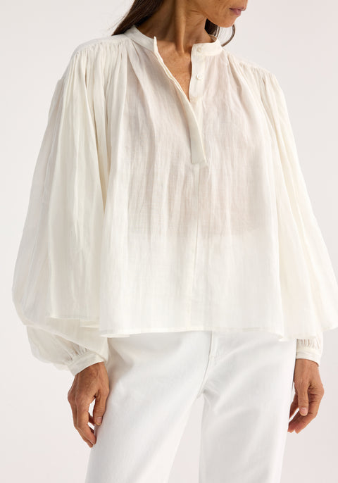 Pleated Ramie Top