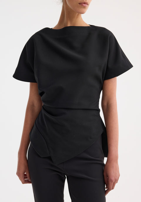 Draped Lapel Top