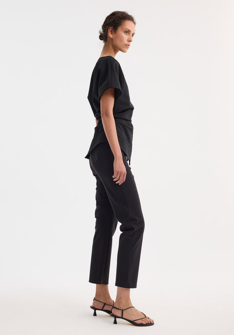 Draped Lapel Top