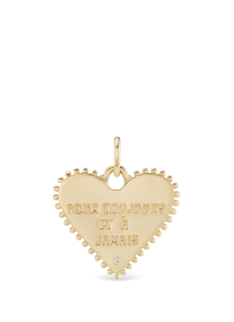 Small Pour Toujours Heart Charm