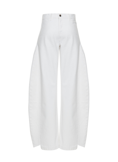 White Denim Jeans With Side Inserts