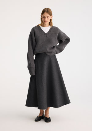 Compact Knitted V-Neck Jumper