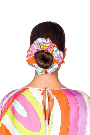 Orchidee Print Silk Scrunchie