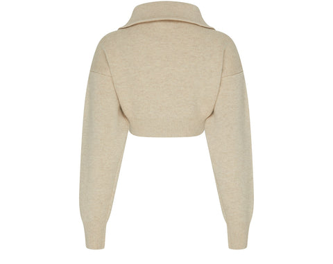 Half-Zip Boxy Cropped Sweater