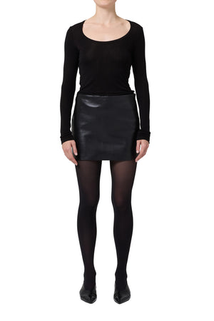 Agda Leather Mini Skirt