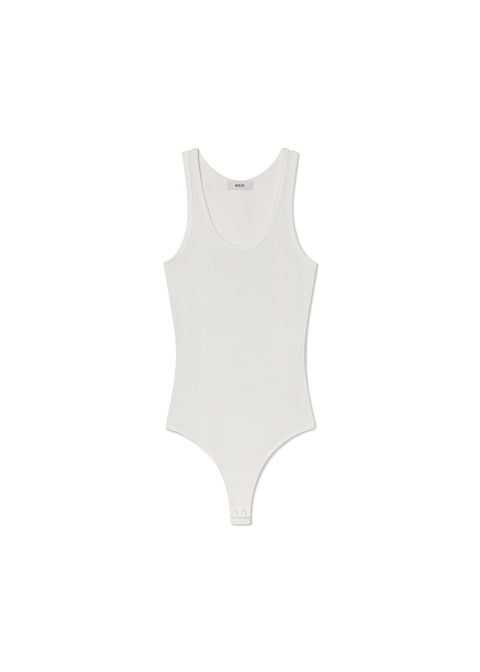Flat lay of white bodysuit