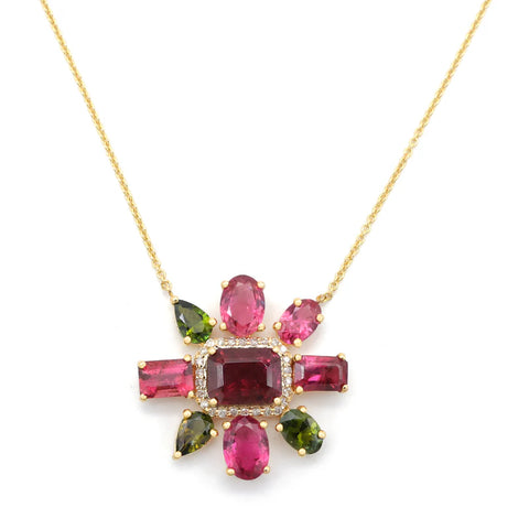 Jaipur Necklace Pink Tourmaline 14K