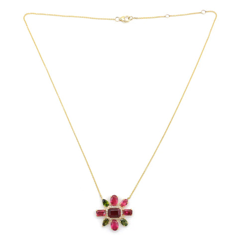 Jaipur Necklace Pink Tourmaline 14K